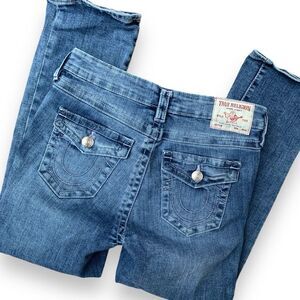 True Religion Jennie Curvy Mid Rise Capri Comfort Stretch Women’s size 28